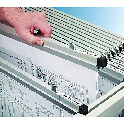 AdirOffice Blueprint Large File Document Hanging Clamps, 18" Wide Documents, 18", Silver, 6 Clamps (ALHI6016)
