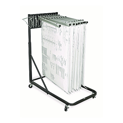 AdirOffice Blueprint Storage Cabinet Rolling Stand, Assorted Document Sizes Accomodated, 27" x 28.5" to 46.5" x 46" to 66", Black (ALHI613BLK)