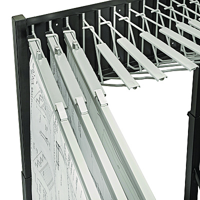 AdirOffice Blueprint Storage Cabinet Rolling Stand, Assorted Document Sizes Accomodated, 27" x 28.5" to 46.5" x 46" to 66", Black (ALHI613BLK)