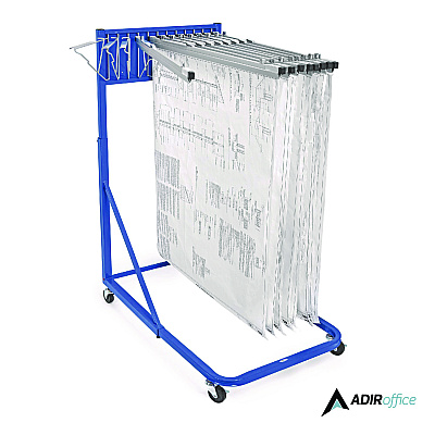 AdirOffice Blueprint Storage Cabinet Rolling Stand, Assorted Document Sizes Accomodated, 27" x 28.5" to 46.5" x 46" to 66", Blue (ALHI613BLU)