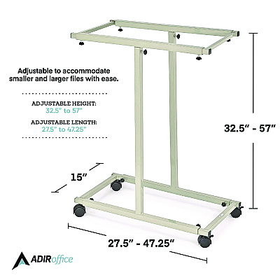 AdirOffice Blueprint Storage Cabinet Steel Vertical Plan Center, Asst Document Sizes, 15" x 27" to 47.25" x 32.5" to 57", Gray (ALHI614)