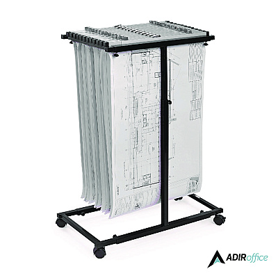 AdirOffice Blueprint Storage Cabinet Steel Vertical Plan Center, Assorted Document Sizes,15" x 27" to 47.25" x 32.5" to 57", Black (ALHI614BLK)