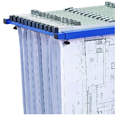 AdirOffice Blueprint Storage Cabinet Steel Vertical Plan Center, Assorted Document Sizes, 15" x 27" to 47.25" x 32.5" to 57", Blue (ALHI614BLU)