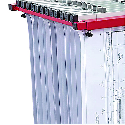 AdirOffice Blueprint Storage Cabinet Steel Vertical Plan Center, Assorted Document Sizes, 15" x 27" to 47.25" x 32.5" to 57", Red (ALHI614RED)