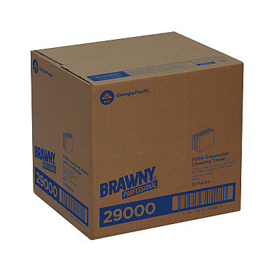 Brawny Professional All Purpose Wipers, 3-Ply, 13 x 13, White, 80 Wipers/Pack, 12 Packs/Carton (GPC290)
