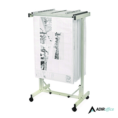 AdirOffice Expandable Blueprint Storage Cabinet Mobile Plan Center, Assorted Document Sizes, 20.5" x 28" to 46.5" x 50.75", Beige (ALHI615)