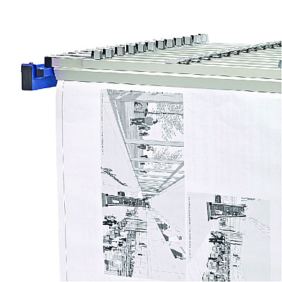 AdirOffice Expandable Blueprint Storage Cabinet Mobile Plan Center, Assorted Document Sizes, 20.5" x 28" to 46.5" x 50.75", Blue (ALHI615BLU)