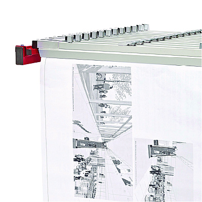 AdirOffice Expandable Blueprint Storage Cabinet Mobile Plan Center, Assorted Document Sizes, 20.5" x 28" to 46.5" x 50.75", Red (ALHI615RED)