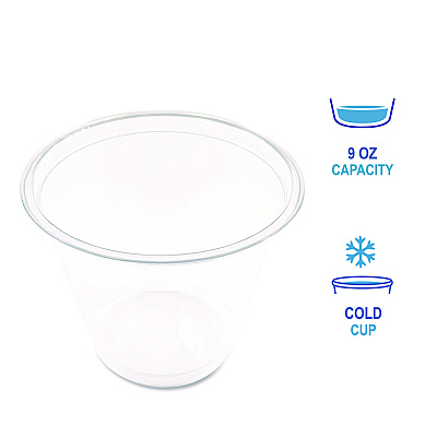 Boardwalk Clear Plastic PET Cups, 9 oz, 50/Pack (BWKPET9SPK)