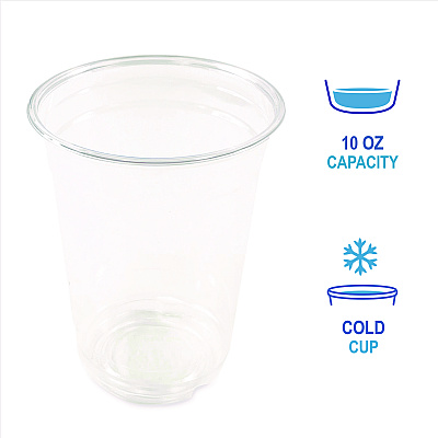 Boardwalk Clear Plastic Cold Cups, 10 oz, PET, 1,000/Carton (BWKPET10)