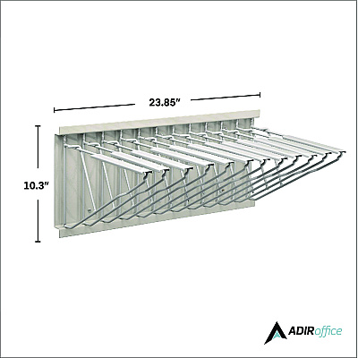 AdirOffice Large File Blueprint Pivot Wall Rack, Assorted Document Sizes Accommodated, 11" x 15.8" x 23.9", Gray (ALHI617)