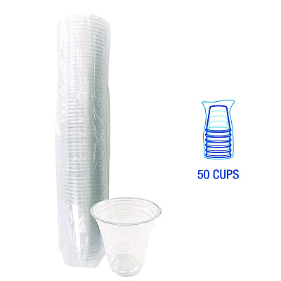 Boardwalk Clear Plastic PET Cups, 12 oz, 50/Pack (BWKPET12SPK)