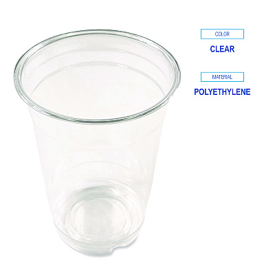 Boardwalk Clear Plastic PET Cups, 14 oz, 50/Bag, 20 Bags/Carton (BWKPET14)