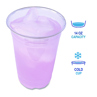 Boardwalk Clear Plastic PET Cups, 14 oz, 50/Bag, 20 Bags/Carton (BWKPET14)