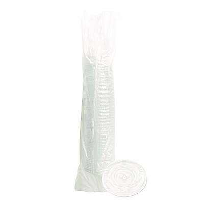 Boardwalk Crystal-Clear Cold Cup Straw-Slot Lids, Fits 9 oz to 10 oz Cups, Clear, 100/Pack (BWKPET910STRAPK)