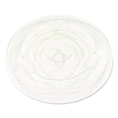 Boardwalk Crystal-Clear Cold Cup Straw-Slot Lids, Fits 9 to 10 oz PET Cups, 1,000/Carton (BWKPET910STRAW)