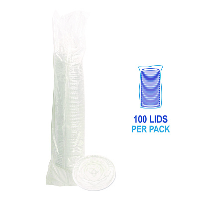 Boardwalk Crystal-Clear Cold Cup Straw-Slot Lids, Fits 9 oz Squat/12 oz PET Cups, 100/Pack (BWKPET912STRAPK)