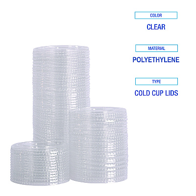 Boardwalk Crystal-Clear Cold Cup Straw-Slot Lids, Fits 9 oz Squat/12 oz PET Cups, 100/Pack (BWKPET912STRAPK)