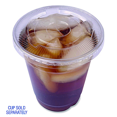 Boardwalk Crystal-Clear Cold Cup Straw-Slot Lids, Fits 9 oz Squat/12 oz PET Cups, 100/Pack (BWKPET912STRAPK)