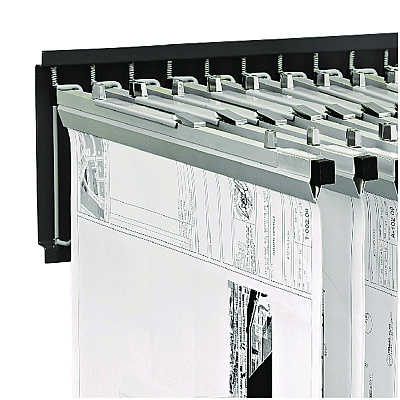 AdirOffice Large File Blueprint Pivot Wall Rack, Assorted Document Sizes Accommodated, 11" x 15.8" x 23.9", Black (ALHI617BLK)