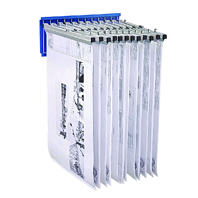 AdirOffice Large File Blueprint Pivot Wall Rack, Assorted Document Sizes Accommodated, 11" x 15.8" x 23.9", Blue (ALHI617BLU)