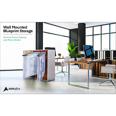 AdirOffice Large File Blueprint Pivot Wall Rack, Assorted Document Sizes Accommodated, 11" x 15.8" x 23.9", Red (ALHI617RED)