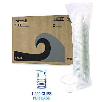 Boardwalk Clear Plastic Cold Cups, Squat, 9 oz, PET, 1,000/ Carton (BWKPET9S)