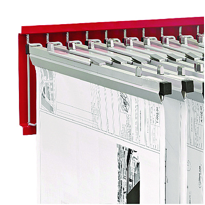 AdirOffice Large File Blueprint Pivot Wall Rack, Assorted Document Sizes Accommodated, 11" x 15.8" x 23.9", Red (ALHI617RED)