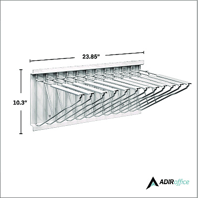 AdirOffice Large File Blueprint Pivot Wall Rack, Assorted Document Sizes Accommodated, 11" x 15.8" x 23.9", White (ALHI617WHI)