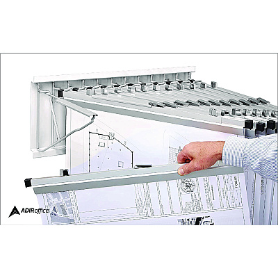 AdirOffice Large File Blueprint Pivot Wall Rack, Assorted Document Sizes Accommodated, 11" x 15.8" x 23.9", White (ALHI617WHI)