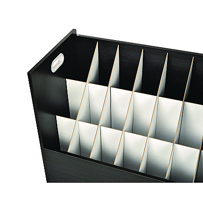 AdirOffice 21-Slot Mobile Rolling Wood Blueprint Storage Cabinet Roll File Large Document Organizer, 30 x 15.75 x 28.5, Black (ALHI625BLK)