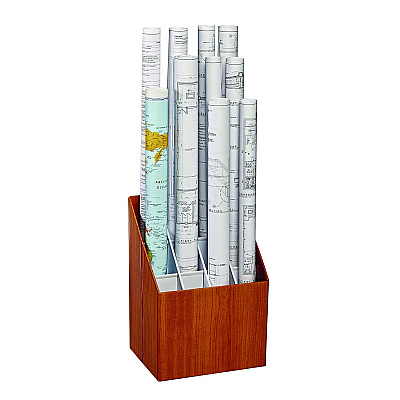 AdirOffice Upright Blueprint Rolled File Corrugated Box, 12 Compartments, 15 x 12 x 22, Oak (ALHI627)