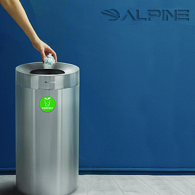 Alpine 27 Gallon Stainless Steel Compost Can, Brushed Stainless Steel (ALHALP47527CO)