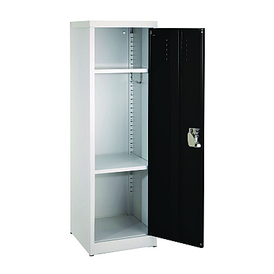 AdirOffice Steel Storage Locker, 1 Compartment, 15 x 15 x 48, Black (ALHI62901BLK)