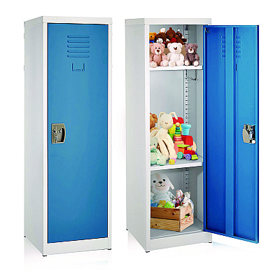 AdirOffice Steel Storage Locker, 1 Compartment, 15 x 15 x 48, Blue (ALHI62901BLU)