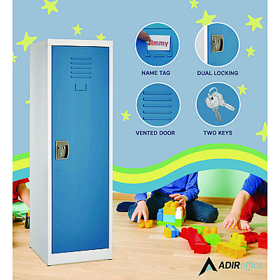 AdirOffice Steel Storage Locker, 1 Compartment, 15 x 15 x 48, Blue (ALHI62901BLU)
