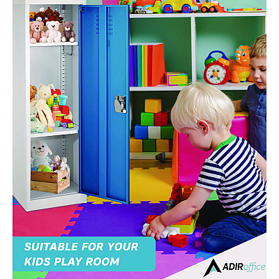 AdirOffice Steel Storage Locker, 1 Compartment, 15 x 15 x 48, Blue (ALHI62901BLU)