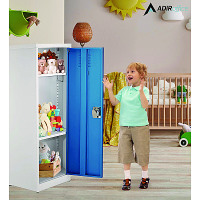 AdirOffice Steel Storage Locker, 1 Compartment, 15 x 15 x 48, Blue (ALHI62901BLU)