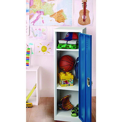 AdirOffice Steel Storage Locker, 1 Compartment, 15 x 15 x 48, Blue (ALHI62901BLU)