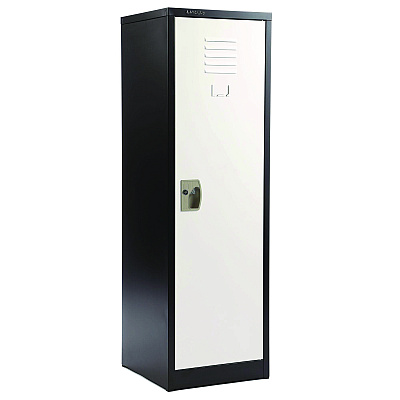 AdirOffice Steel Storage Locker, 1 Compartment, 15 x 15 x 48, Black Body/White Doors (ALHI62901BW)