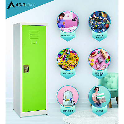 AdirOffice Steel Storage Locker, 1 Compartment, 15 x 15 x 48, Green (ALHI62901GRN)