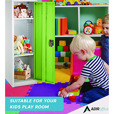 AdirOffice Steel Storage Locker, 1 Compartment, 15 x 15 x 48, Green (ALHI62901GRN)