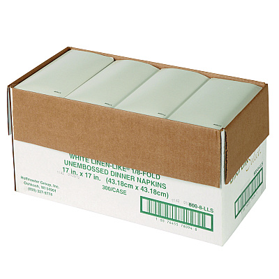 Hoffmaster Dinner Napkins, 17 x 17, White, 1/8 Fold, 300/Carton (HFM120072)