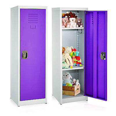 AdirOffice Steel Storage Locker, 1 Compartment, 15 x 15 x 48, Purple (ALHI62901PUR)