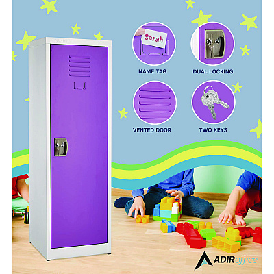 AdirOffice Steel Storage Locker, 1 Compartment, 15 x 15 x 48, Purple (ALHI62901PUR)