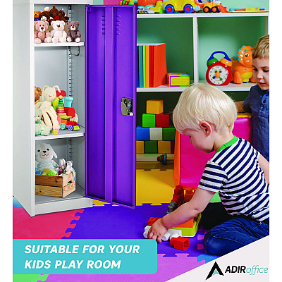 AdirOffice Steel Storage Locker, 1 Compartment, 15 x 15 x 48, Purple (ALHI62901PUR)