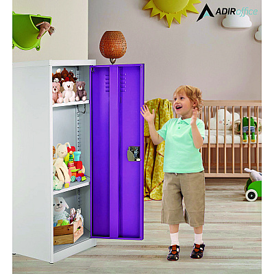 AdirOffice Steel Storage Locker, 1 Compartment, 15 x 15 x 48, Purple (ALHI62901PUR)