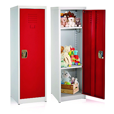 AdirOffice Steel Storage Locker, 1 Compartment, 15 x 15 x 48, Red (ALHI62901RED)