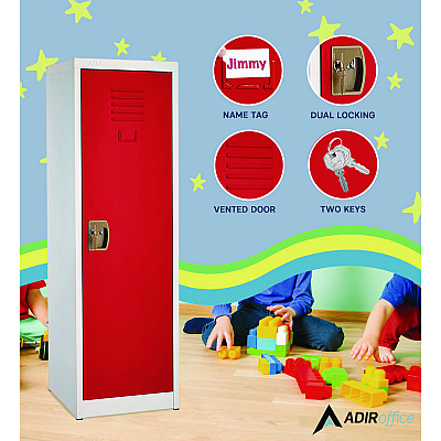 AdirOffice Steel Storage Locker, 1 Compartment, 15 x 15 x 48, Red (ALHI62901RED)
