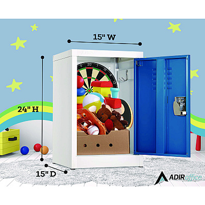AdirOffice Steel Storage Locker, 1 Compartment, 15 x 15 x 24, Blue (ALHI62902BLU)